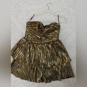Lulus Metallic Strapless Dress